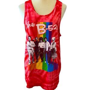 Colortone Tank Top Women's Size M Color Red Retro B-52’s Tie-Dyed Graphic